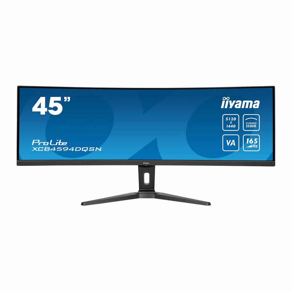 iiyama Prolite 45" Ultra-Wide 32:9 Quad QHD 165Hz Adaptive Sync Curved VA Monitor USB-C Dock